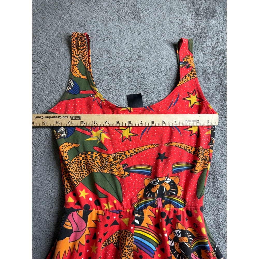 Nooworks Naomi Dress Pride Tiger Red Womens S Sleeveless Fit Flare Midi - Picture 5 of 7